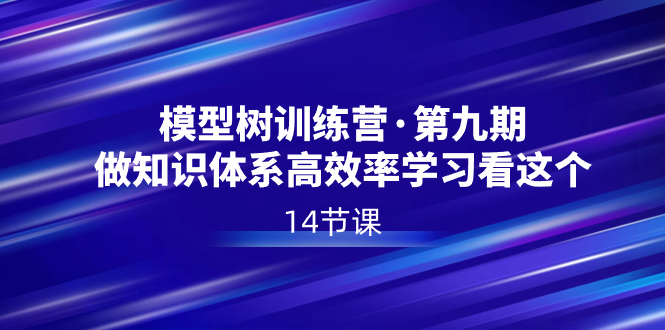 （8725期）模型树特训营·第九期，做知识体系高效率学习看这个（14节课）-生财有道