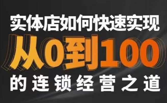 星哥·实体如何快速实现从0-100的连锁经营之道-生财有道