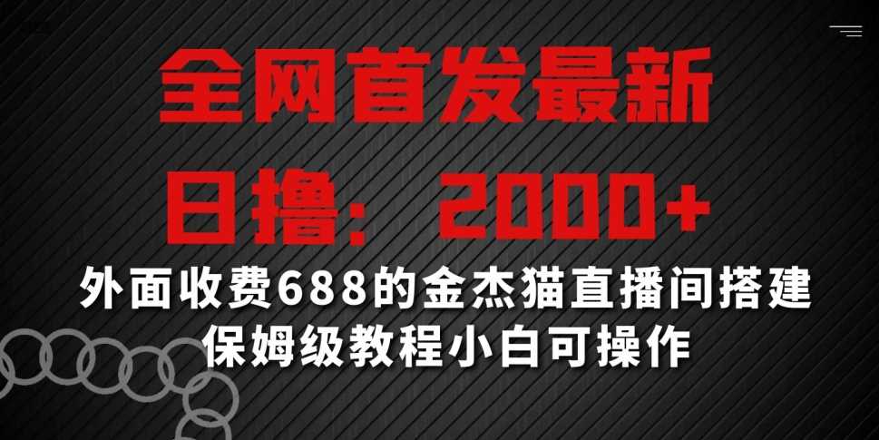 全网首发最新，日撸2000+，外面收费688的金杰猫直播间搭建，保姆级教程小白可操作【揭秘】-生财有道