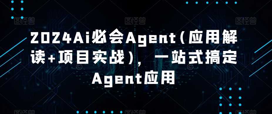 2024Ai必会Agent(应用解读+项目实战)，一站式搞定Agent应用-生财有道