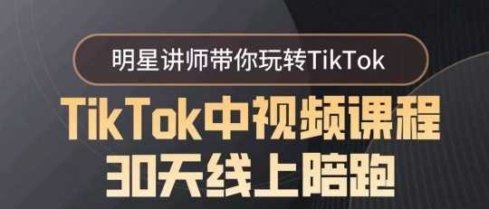 TikTok中视频课程30天线上陪跑，明星讲师带你玩转TikTok-生财有道