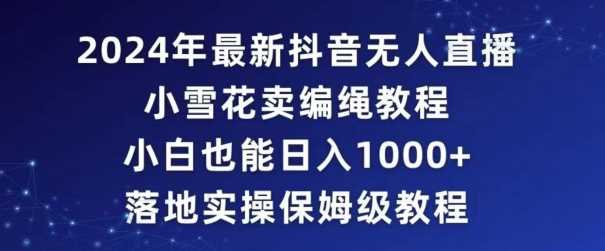 2024年抖音最新无人直播小雪花卖编绳项目，小白也能日入1000+落地实操保姆级教程【揭秘】-生财有道