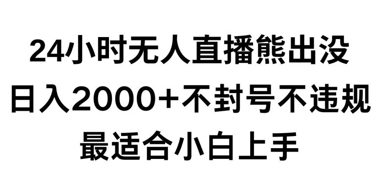快手24小时无人直播熊出没，不封直播间，不违规，日入2000+，最适合小白上手，保姆式教学【揭秘】-生财有道