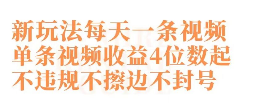 快手新玩法每天一条视频单条视频收益4位数起不违规不擦边不封号【揭秘】-生财有道