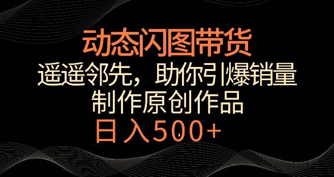 动态闪图带货，遥遥领先，冷门玩法，助你轻松引爆销量，日赚500+【揭秘】-生财有道