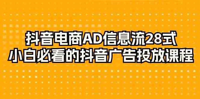 抖音电商AD信息流28式，小白必看的抖音广告投放课程（29节课）-生财有道