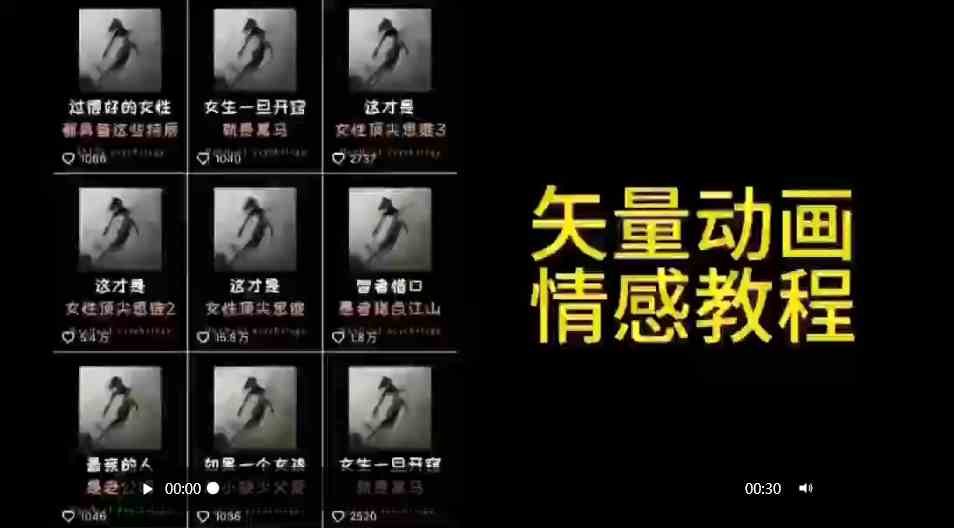 （9334期）矢量动画情感教程：高点赞涨粉，适合情感、思维、创业教育等赛道-生财有道