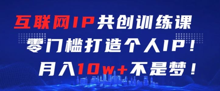 互联网IP共创训练课，零门槛零基础打造个人IP，月入10w+不是梦【揭秘】-生财有道