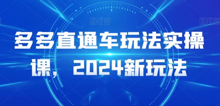 多多直通车玩法实操课，2024新玩法-生财有道