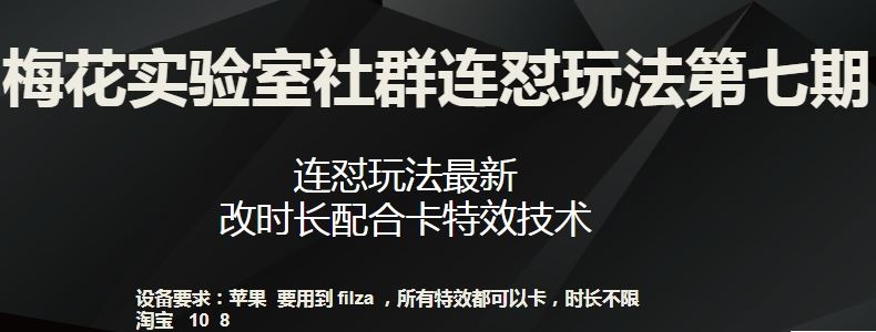 梅花实验室社群连怼玩法第七期，连怼玩法最新，改时长配合卡特效技术-生财有道