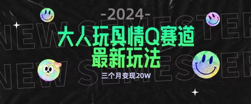 全新大人玩具情Q赛道合规新玩法，公转私域不封号流量多渠道变现，三个月变现20W【揭秘】-生财有道