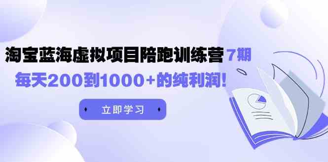 （9541期）黄岛主《淘宝蓝海虚拟项目陪跑训练营7期》每天200到1000+的纯利润-生财有道