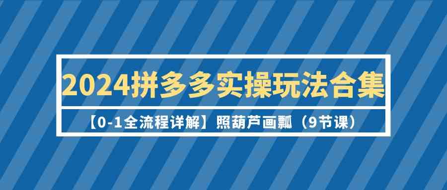 （9559期）2024拼多多实操玩法合集【0-1全流程详解】照葫芦画瓢（9节课）-生财有道
