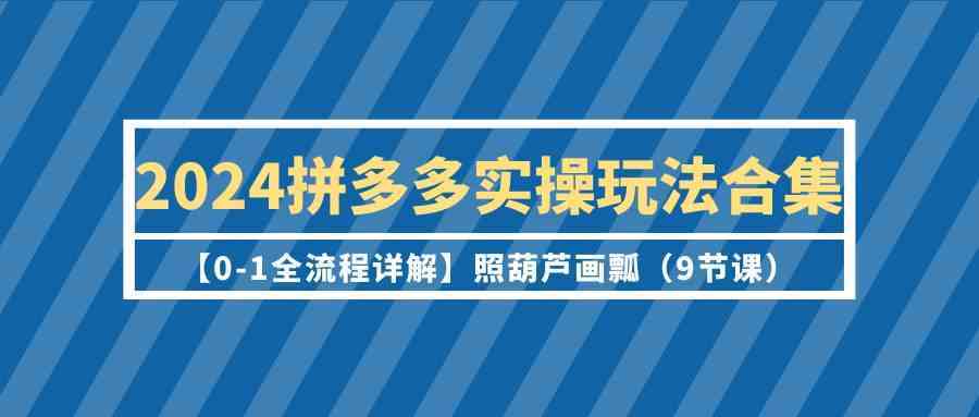 2024拼多多实操玩法合集【0-1全流程详解】照葫芦画瓢（9节课）-生财有道