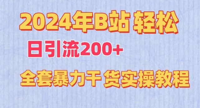 2024年B站轻松日引流200+的全套暴力干货实操教程【揭秘】-生财有道