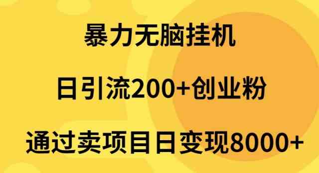 （9788期）暴力无脑挂机日引流200+创业粉通过卖项目日变现2000+-生财有道