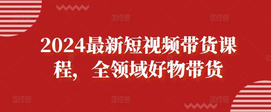 2024最新短视频带货课程，全领域好物带货-生财有道