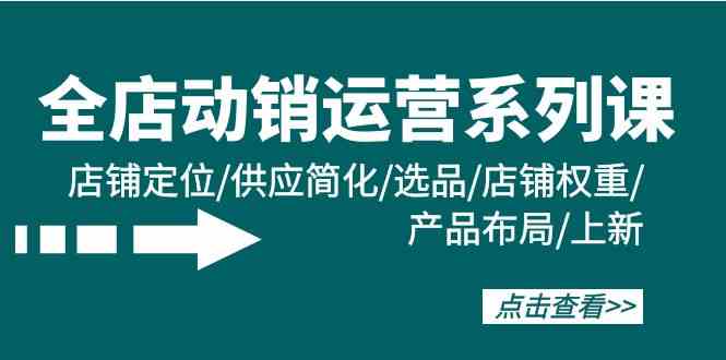 （9845期）全店·动销运营系列课：店铺定位/供应简化/选品/店铺权重/产品布局/上新-生财有道