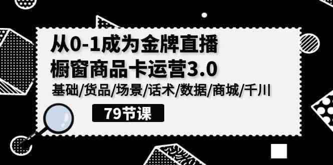 0-1成为金牌直播橱窗商品卡运营3.0，基础/货品/场景/话术/数据/商城/千川-生财有道