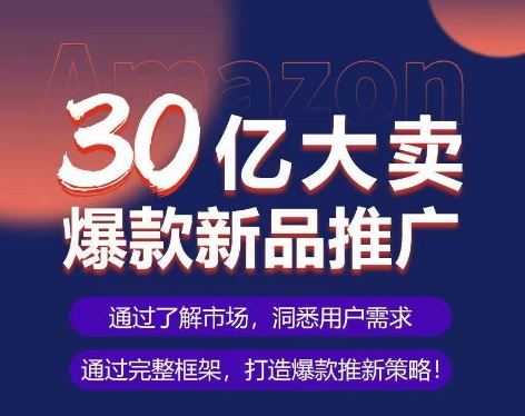 亚马逊·30亿大卖爆款新品推广，可复制、全程案例实操的爆款推新SOP-生财有道