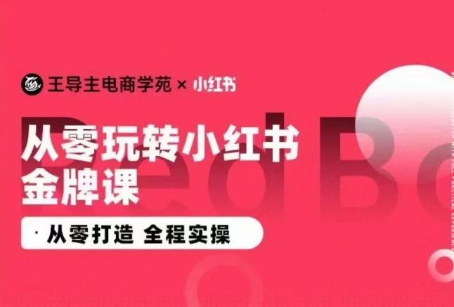 王导主·小红书电商运营实操课，​从零打造  全程实操-生财有道