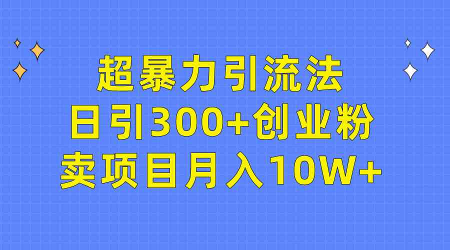 （9954期）超暴力引流法，日引300+创业粉，卖项目月入10W+-生财有道