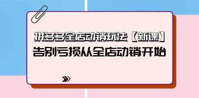 拼多多全店动销玩法【新课】，告别亏损从全店动销开始（4节视频课）-生财有道