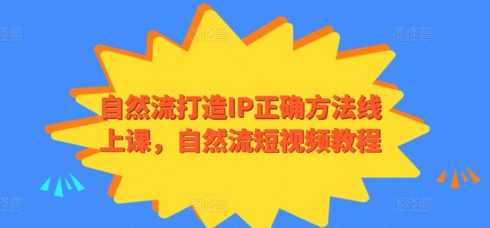 自然流打造IP正确方法线上课，自然流短视频教程-生财有道