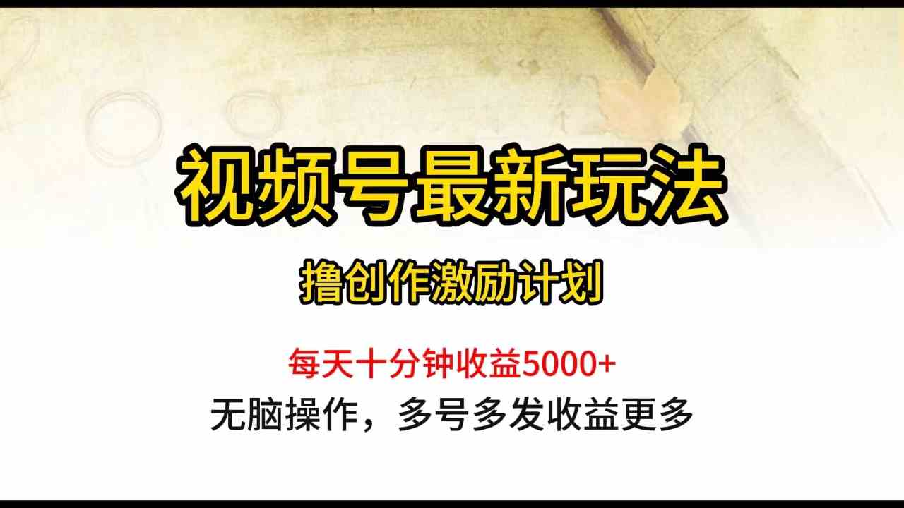 （10087期）视频号最新玩法，每日一小时月入5000+-生财有道