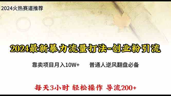 （10151期）2024年最新暴力流量打法，每日导入300+，靠卖项目月入10W+-生财有道