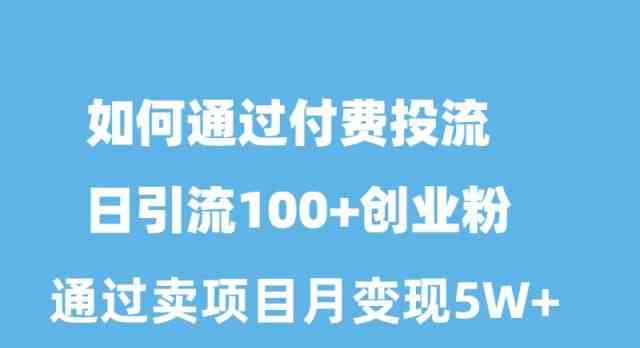 （10189期）如何通过付费投流日引流100+创业粉月变现5W+-生财有道