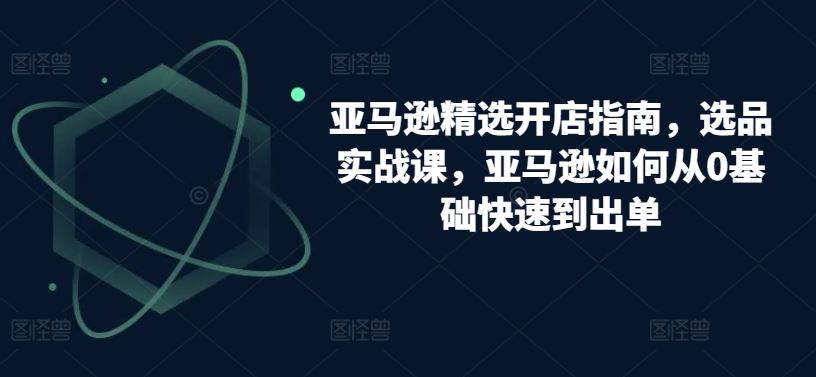 亚马逊精选开店指南，选品实战课，亚马逊如何从0基础快速到出单-生财有道