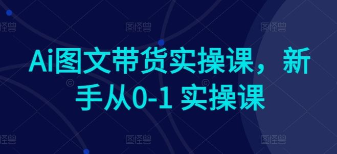Ai图文带货实操课，新手从0-1 实操课-生财有道