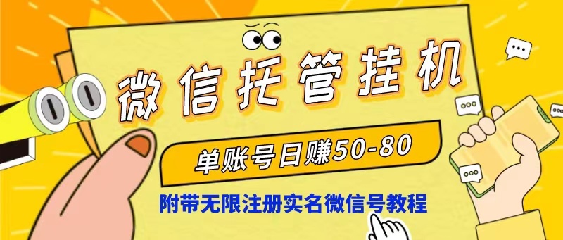 （10217期）微信托管挂机，单号日赚50-80，项目操作简单（附无限注册实名微信号教程）-生财有道