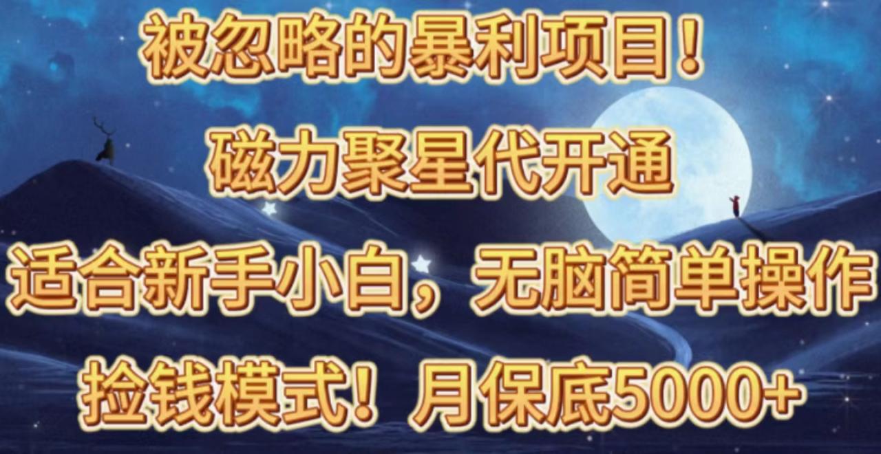 （10245期）被忽略的暴利项目！磁力聚星代开通捡钱模式，轻松月入五六千-生财有道