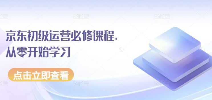 京东初级运营必修课程，从零开始学习-生财有道