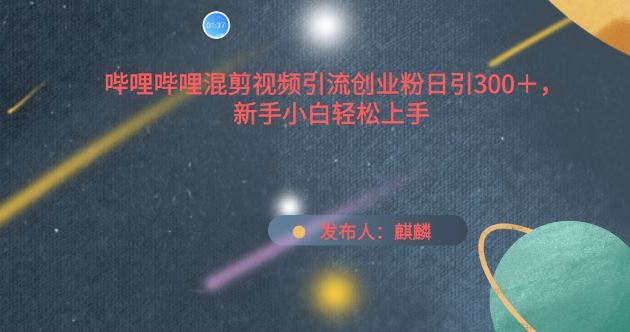 哔哩哔哩混剪视频引流创业粉日引300+，新手小白轻松上手【揭秘】-生财有道