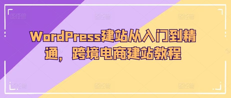 WordPress建站从入门到精通，跨境电商建站教程-生财有道