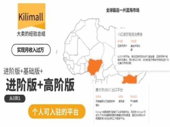 kilimall非洲电商培训，基础版+进阶版+高阶版，从0到1个人可入驻的平台-生财有道