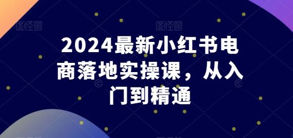 2024最新小红书电商落地实操课，从入门到精通-生财有道