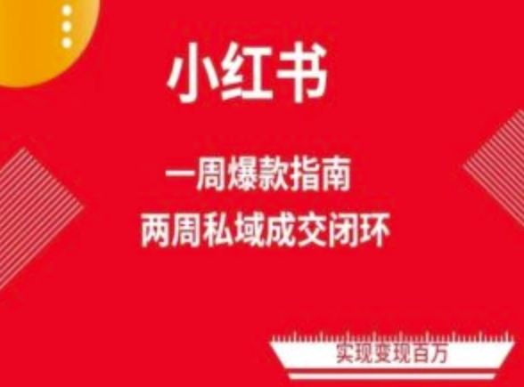 爆款小红书免费流量体系课程(两周变现)，小红书电商教程-生财有道