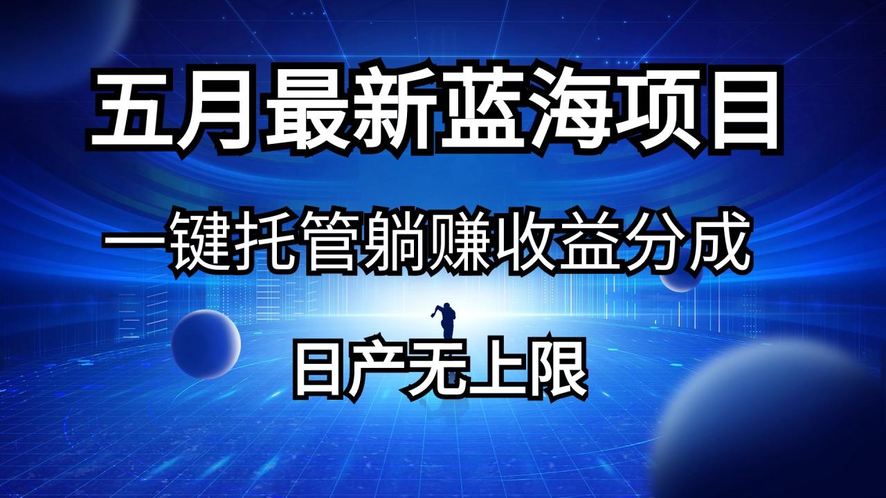 （10469期）五月刚出最新蓝海项目一键托管 躺赚收益分成 日产无上限-生财有道