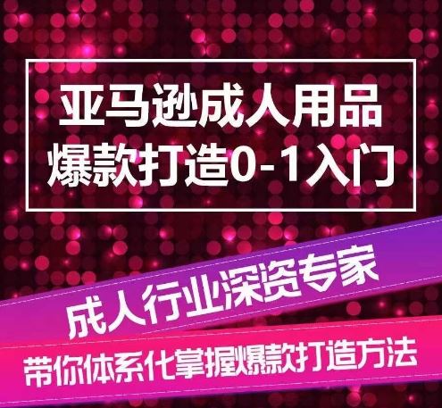 亚马逊成人用品爆款打造0-1入门，系统化讲解亚马逊成人用品爆款打造的流程-生财有道