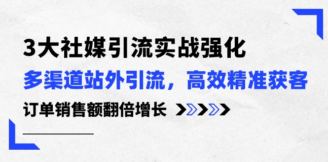 （10562期）3大社媒引流实操强化，多渠道站外引流/高效精准获客/订单销售额翻倍增长-生财有道