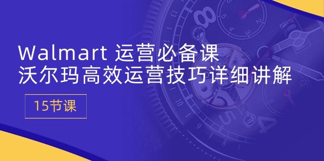 （10565期）Walmart 运营必备课：沃尔玛高效运营技巧详细讲解 (15节课)-生财有道
