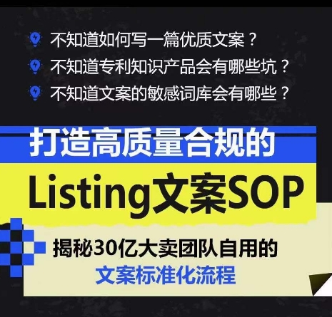 （10585期）打造高质量合规Listing文案SOP，亿级大卖家自用的文案标准化流程-生财有道