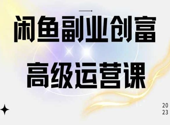 闲鱼电商运营高级课程，一部手机学会闲鱼开店赚钱-生财有道