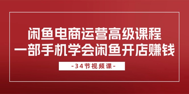 （10686期）闲鱼电商运营高级课程，一部手机学会闲鱼开店赚钱（34节课）-生财有道