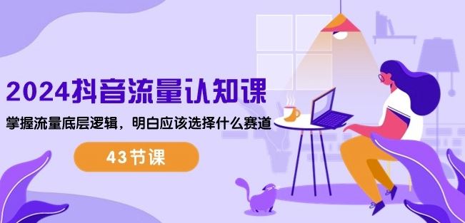 2024抖音流量认知课：掌握流量底层逻辑，明白应该选择什么赛道 (43节课)-生财有道