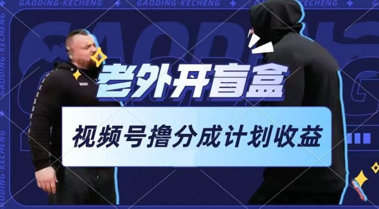老外开盲盒视频，撸视频号分成计划收益，每天只需一小时，新手小白轻松上手【揭秘】-生财有道